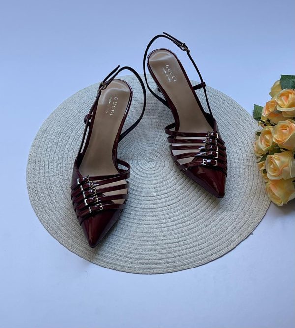 Gucci Leather Slingback Pumps For Women - Image 6
