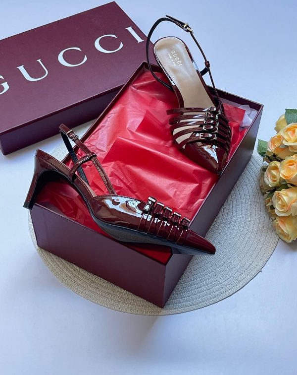Gucci Leather Slingback Pumps For Women - Image 8