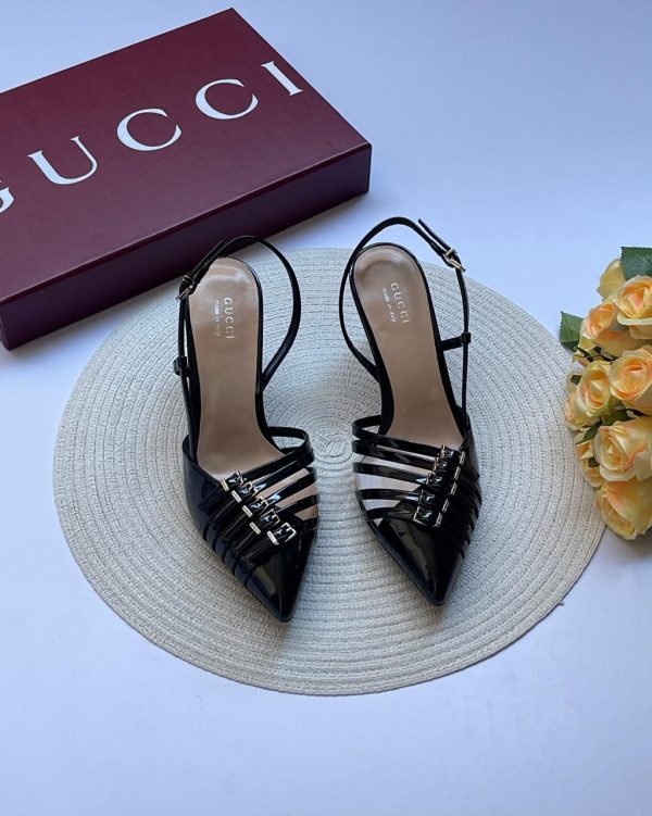 Gucci Leather Slingback Pumps For Women - Image 9