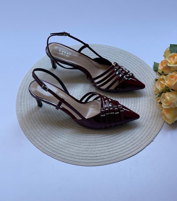 Gucci Leather Slingback Pumps For Women - Image 5