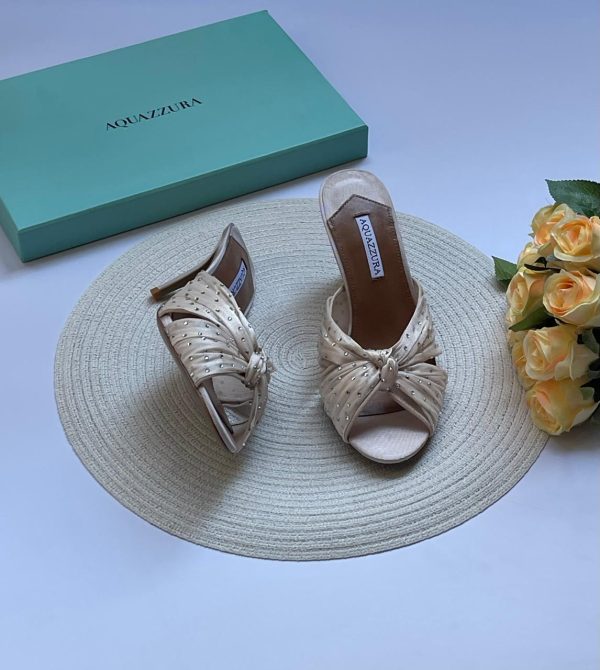 Aquazzura Slow Kisses embellished leather mules - Image 5