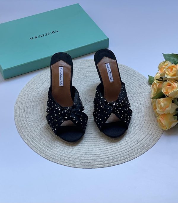 Aquazzura Slow Kisses embellished leather mules - Image 3