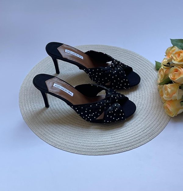 Aquazzura Slow Kisses embellished leather mules - Image 2
