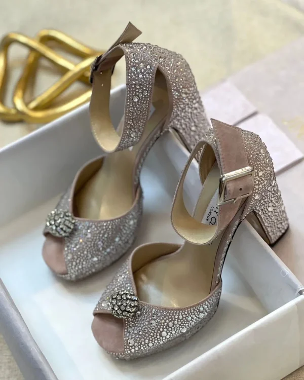 Jimmy Choo Rhinestone Heeled Sandals