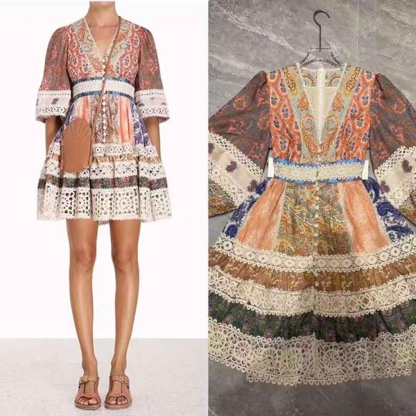 ZIMMERMANN Devi Paisley Print Linen Minidress