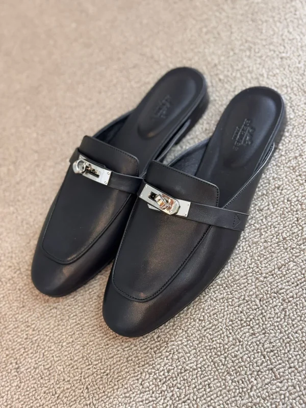 Hermès Hermes Oz Leather Mules - Image 3