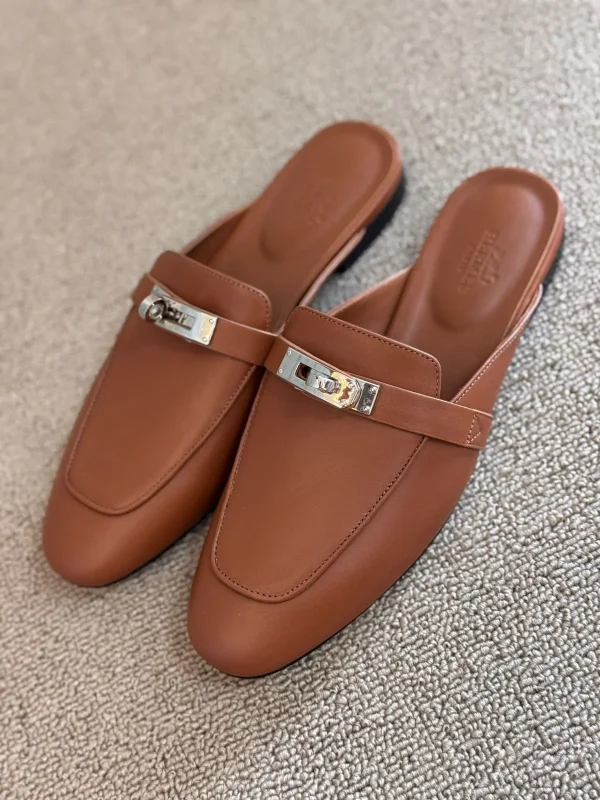 Hermès Hermes Oz Leather Mules - Image 4