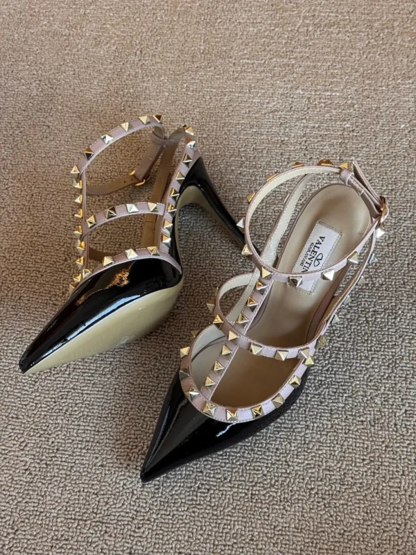 Valentino Ivory Leather Rockstud Sandals - Image 2
