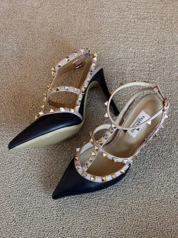 Valentino Ivory Leather Rockstud Sandals - Image 5