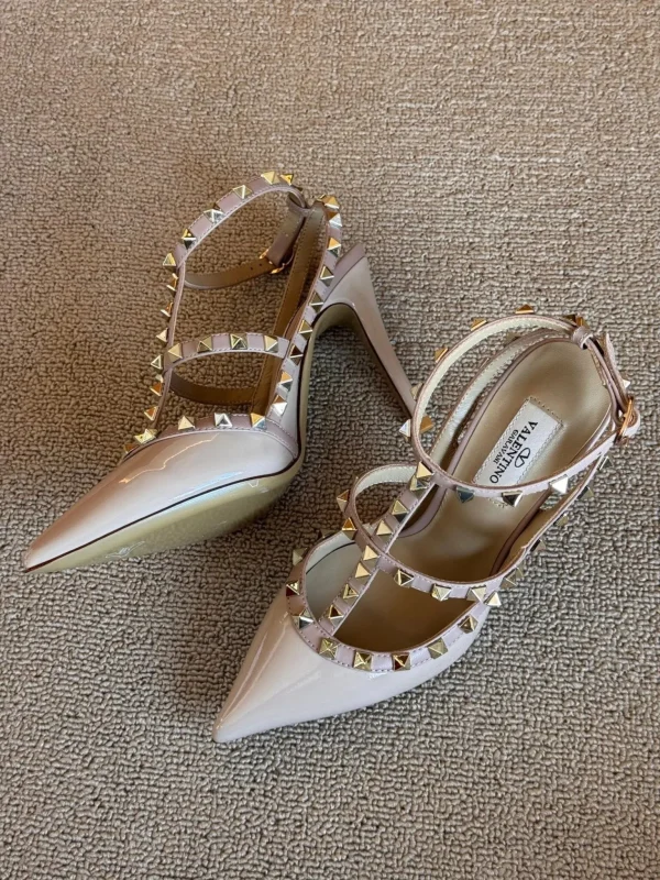 Valentino Ivory Leather Rockstud Sandals - Image 6