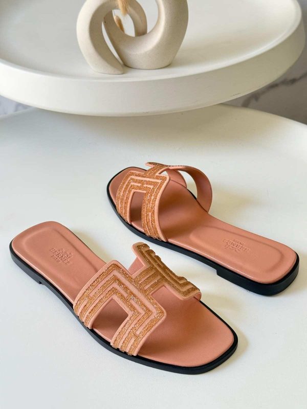 hermes oran sandals with crystals​