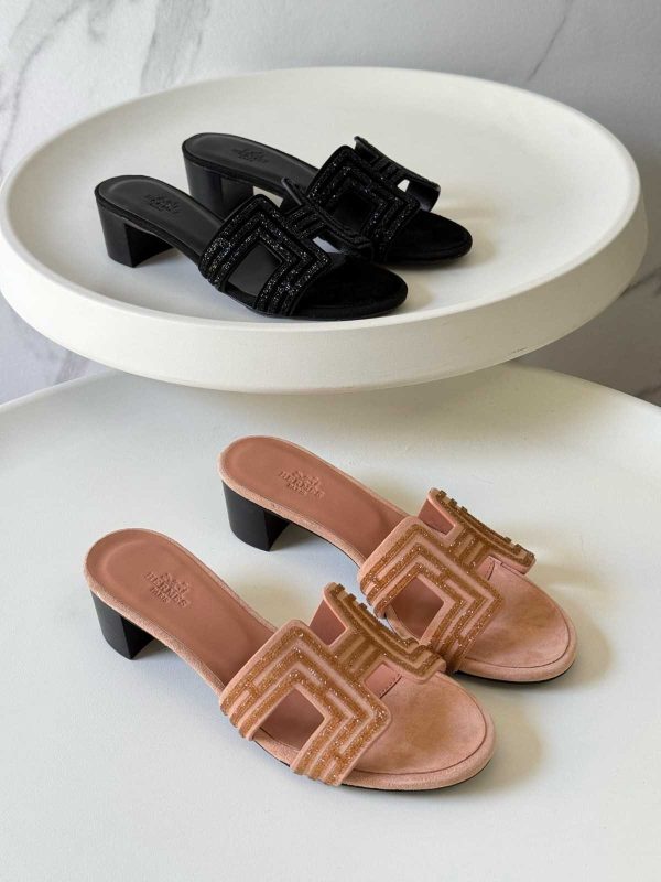 hermes oran sandals with crystals​