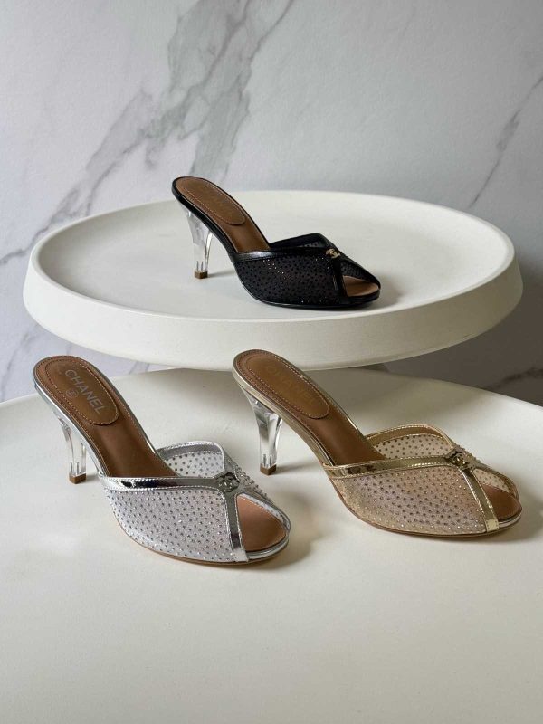 Chanel Crystal Embellished Mule Heels