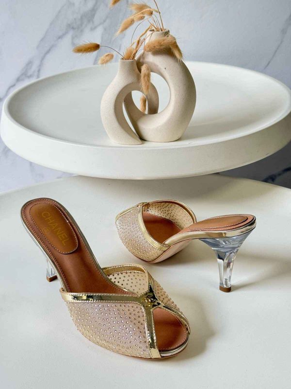 Chanel Crystal Embellished Mule Heels