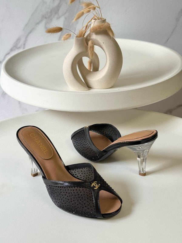Chanel Crystal Embellished Mule Heels