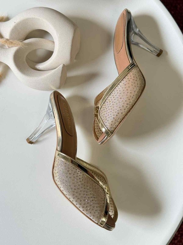 Chanel Crystal Embellished Mule Heels
