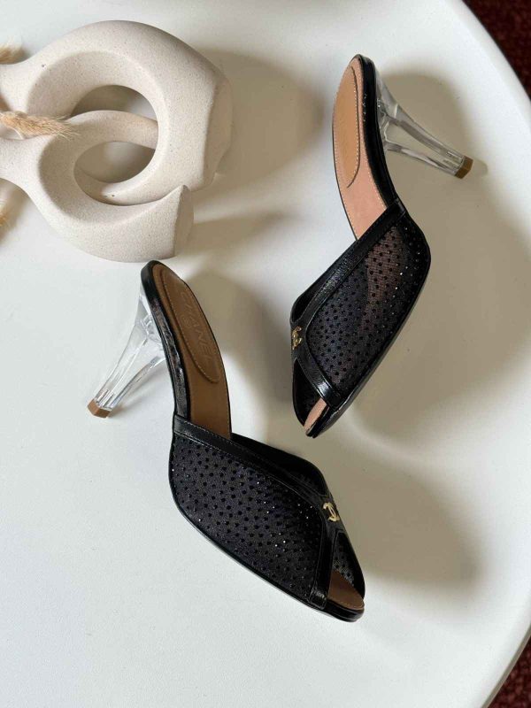 Chanel Crystal Embellished Mule Heels