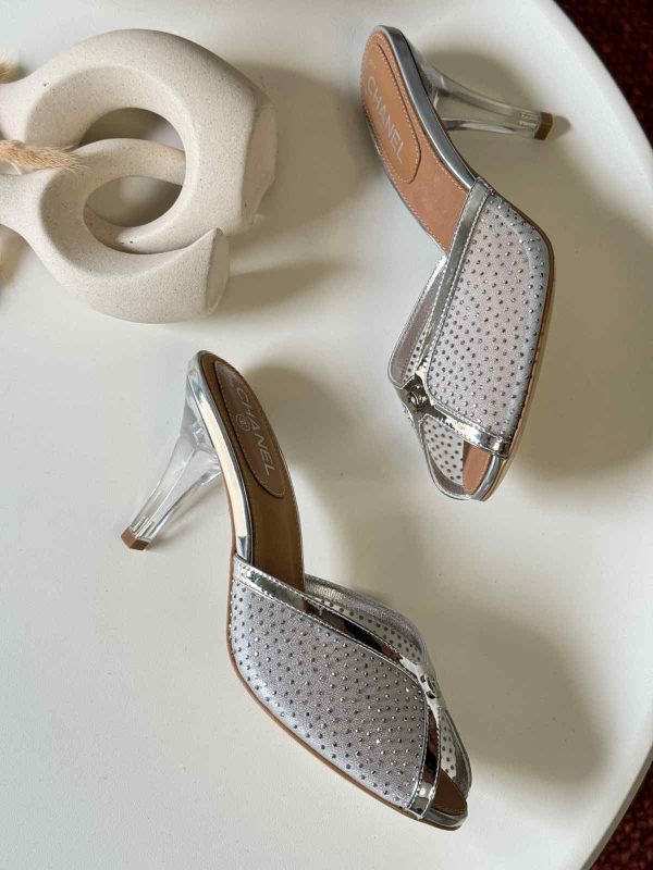 Chanel Crystal Embellished Mule Heels