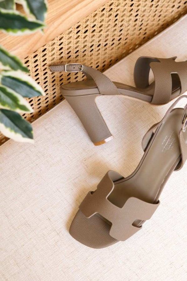 Hermes high heels dark grey