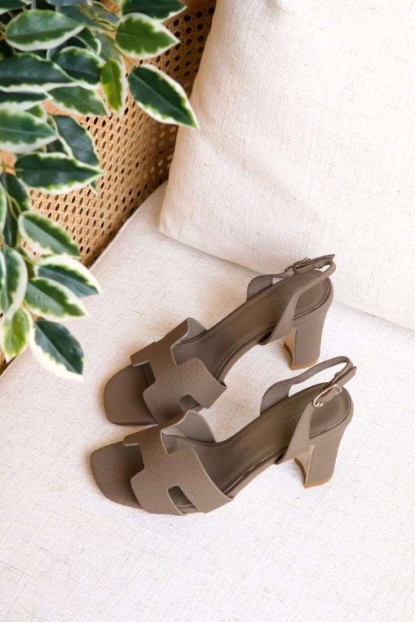 Hermes high heels dark grey