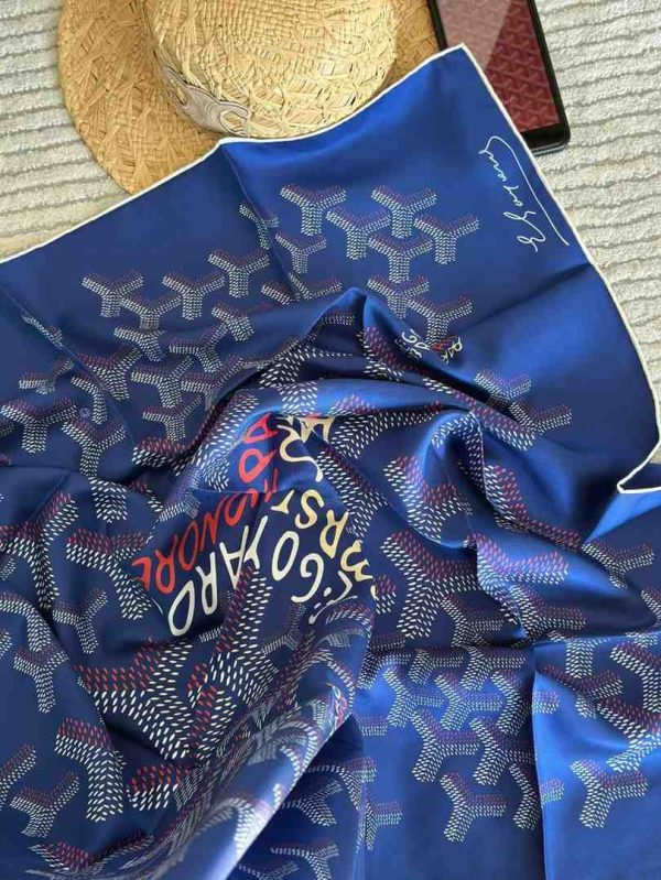 goyard scarf blue