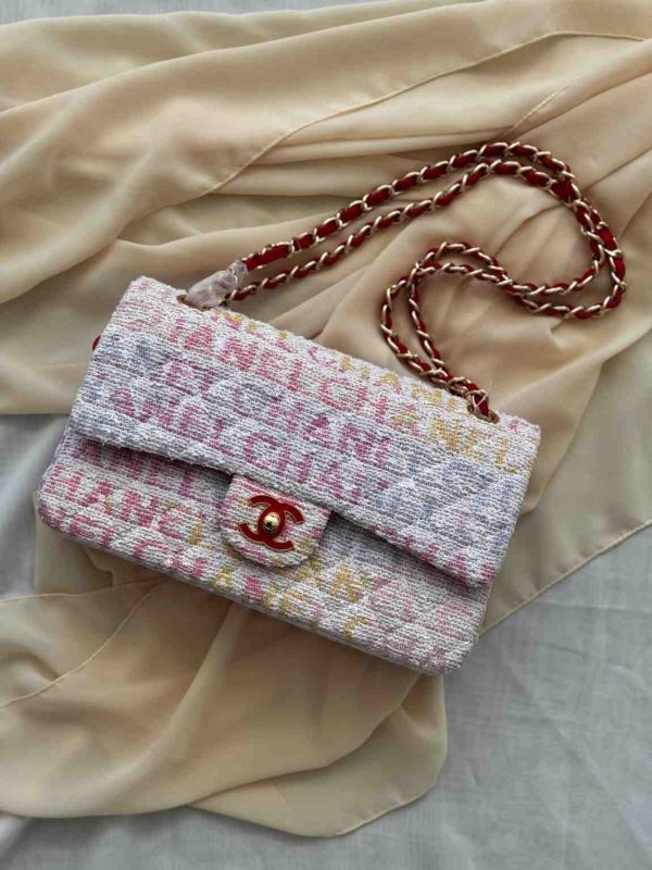 Chanel White Multicolur Tweed Bag​