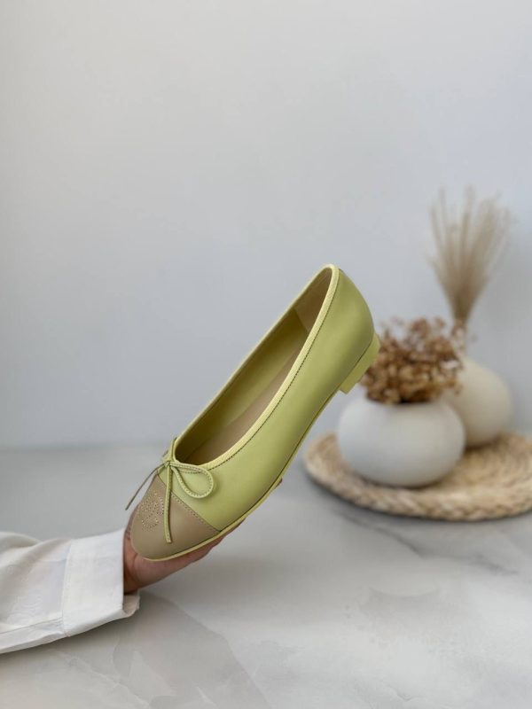 chanel ballet flats olive