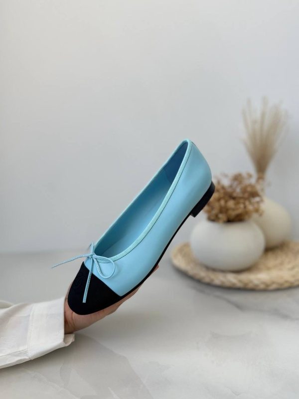 chanel ballet flats baby blue
