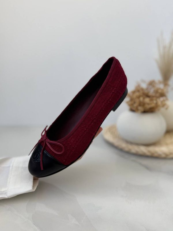 chanel ballet flats maroon