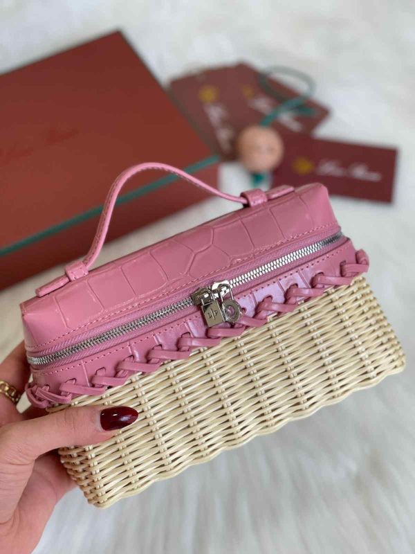 loro piana pouch l19 Wicker​ pink