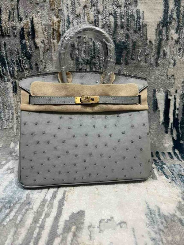 hermes ostrich birkin​ 25 light grey