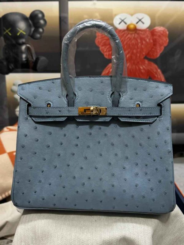 hermes ostrich birkin​ 25 light blue