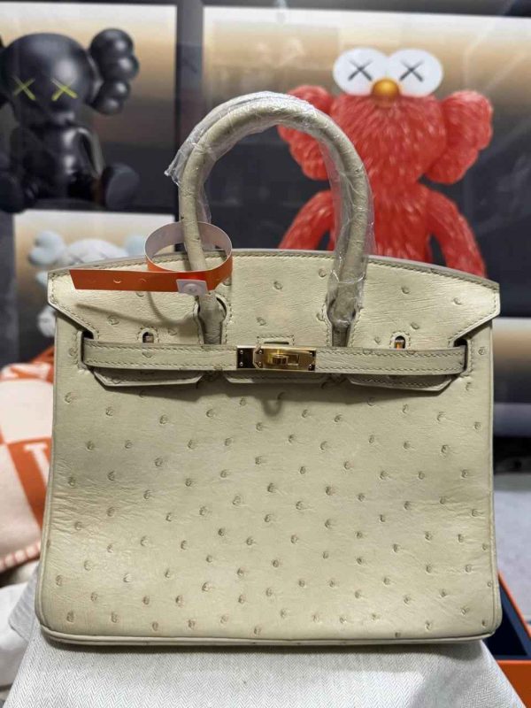 hermes ostrich birkin​ 25 off white