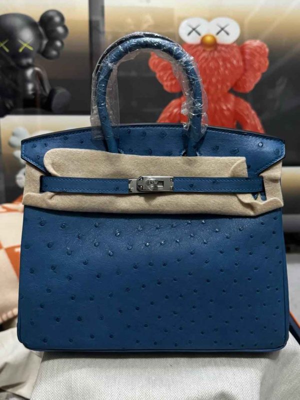 hermes ostrich birkin​ 25 blue