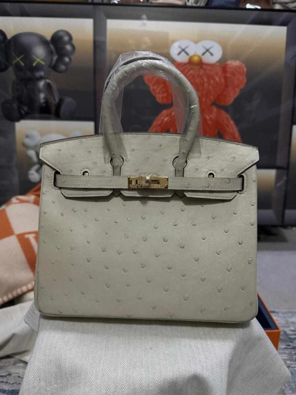 hermes ostrich birkin​ 25 white