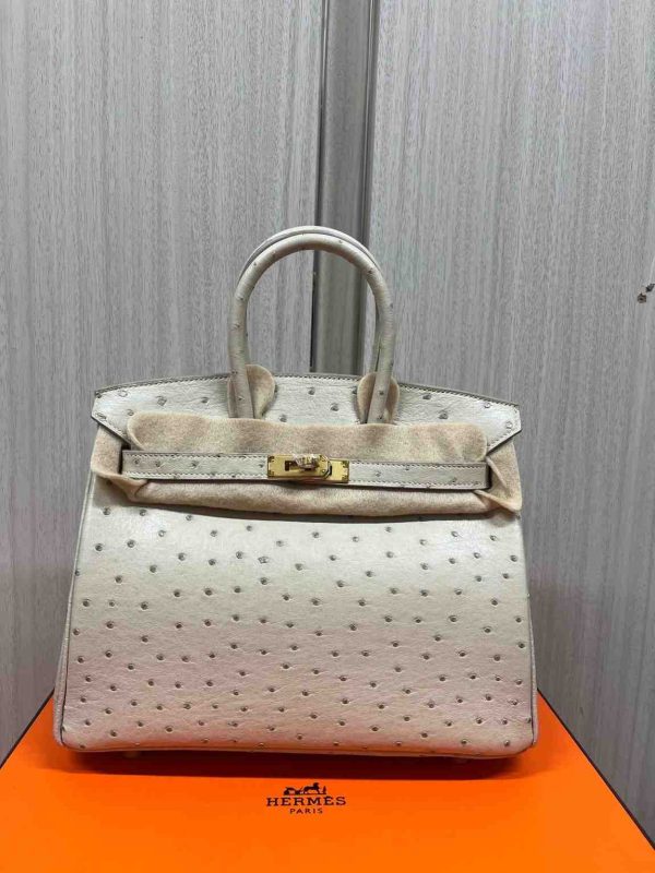 hermes ostrich birkin​ 25 white