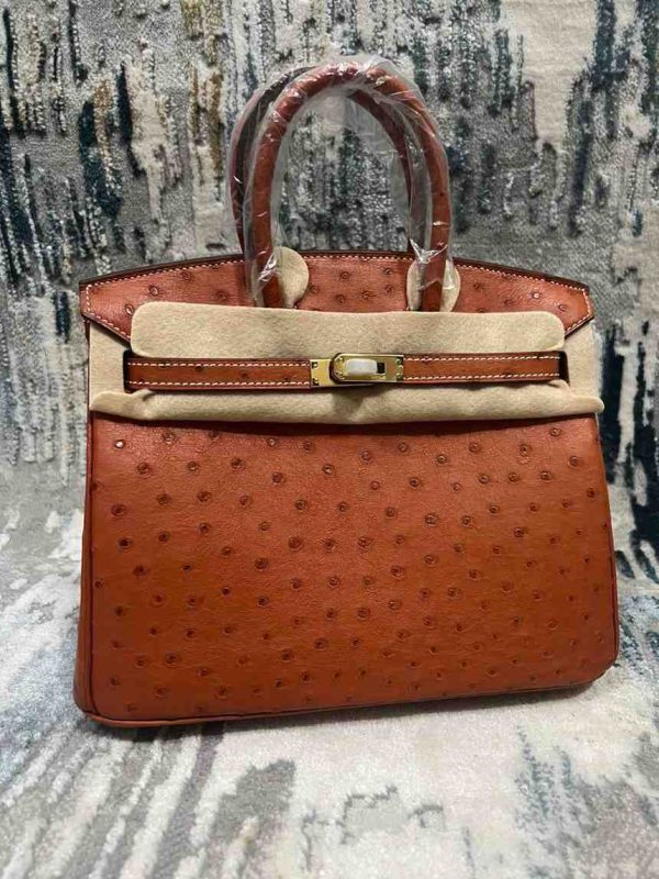 hermes ostrich birkin​ orange 25