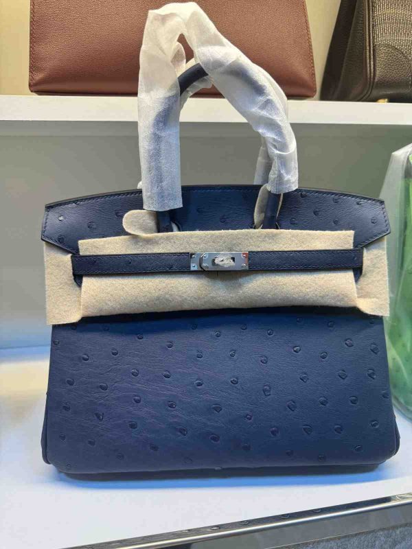 hermes ostrich birkin​ 25 blue
