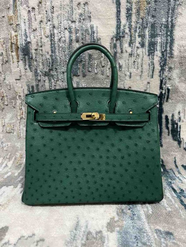 hermes ostrich birkin​ 25 green