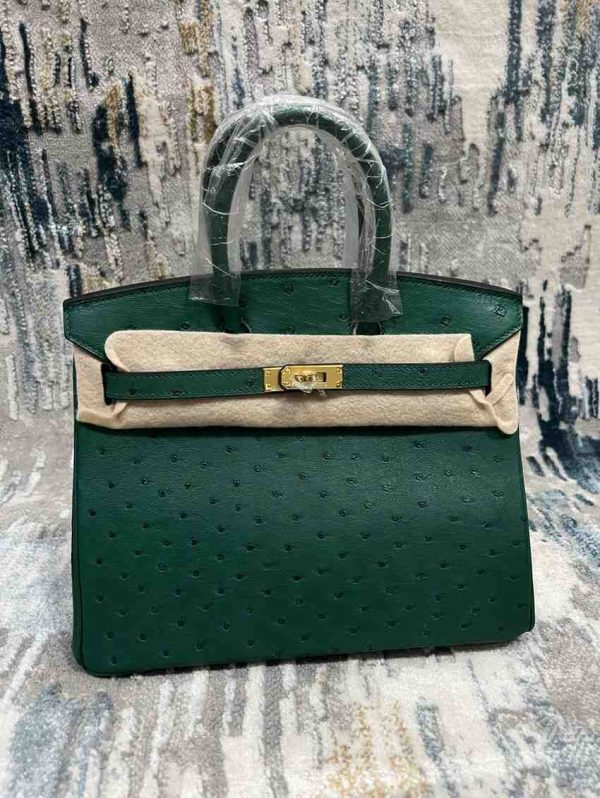 hermes ostrich birkin​ 25 green