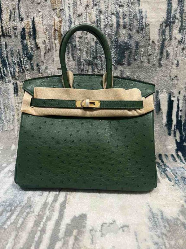 hermes ostrich birkin​ 25 green
