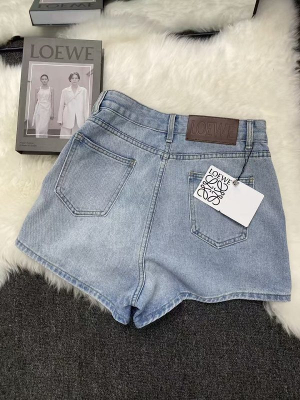 loewe anagram denim shorts