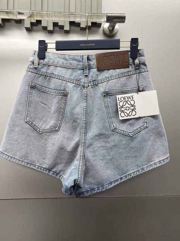 loewe anagram denim shorts