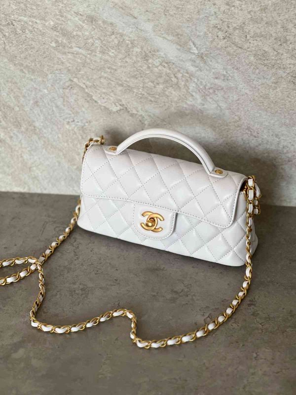 Chanel 21S top handle white bag
