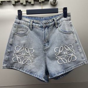 loewe anagram denim shorts