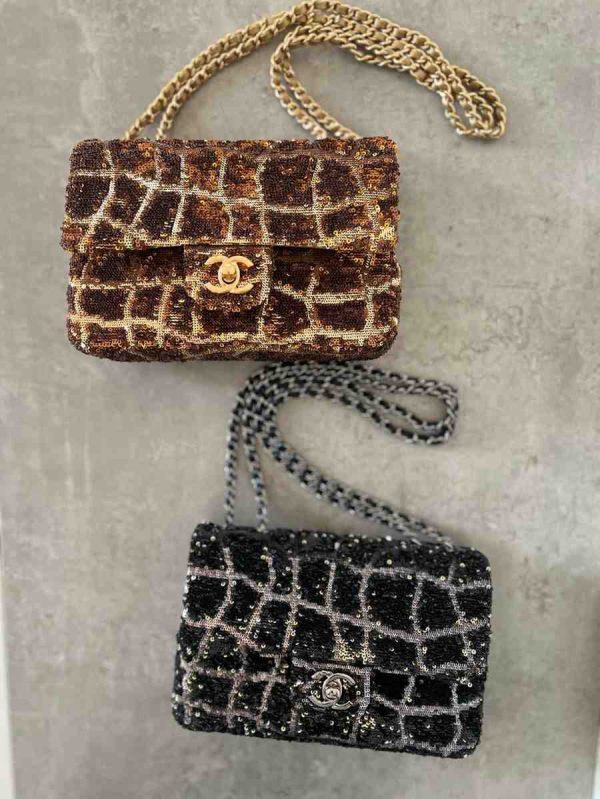 Chanel Sequins Half Embroidered Flap Bag In Dubai