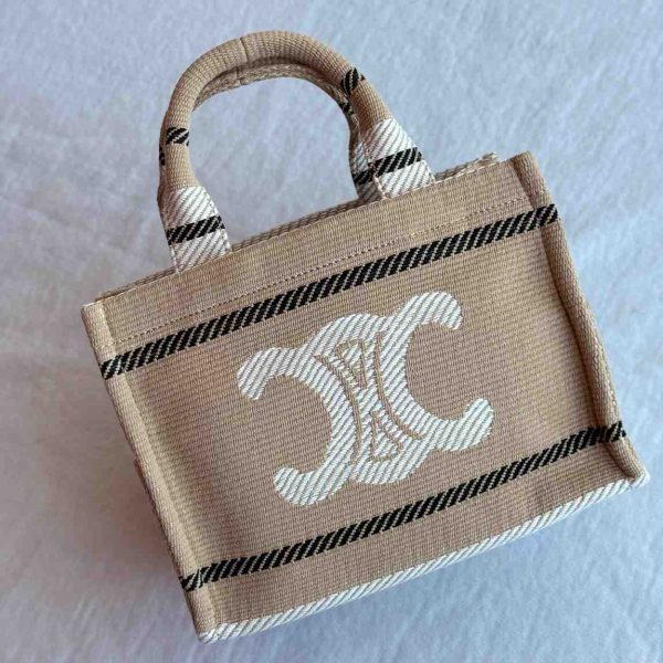 Celine Small Cabas Thais In Striped Textile