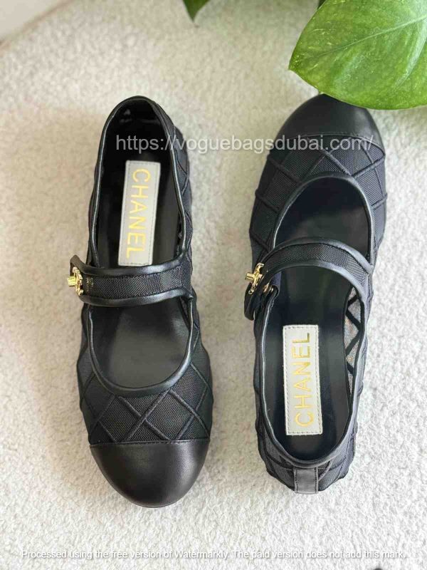 chanel Mesh Mary Jane ballet flats​ black