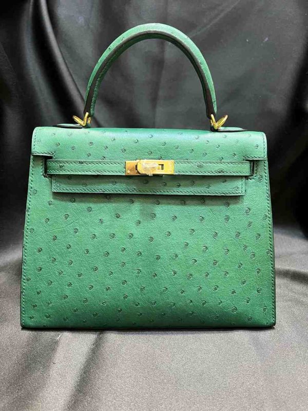 hermes ostrich sellier 25 vert vertigo color