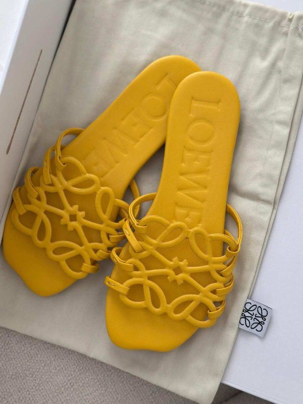 loewe petal anagram sandals yellow